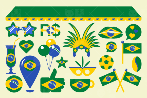 20 Vibrant Cartoon Vector Brazil Flag Illustrations