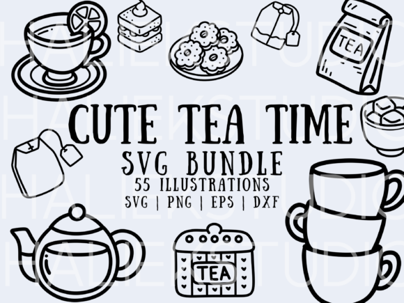 55 Cute Tea Time SVG Illustrations for Your Next Project