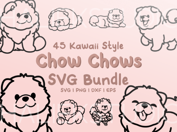 Adorable Design Assets: Chow Chow SVG Illustrations