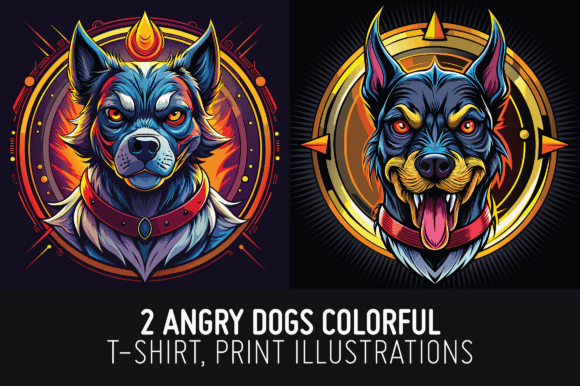 Charming Companions: Elevate Your Brand with 2 Dogs Illustrations