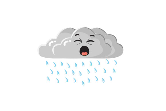 Designing with Delight: The Kawaii Cute Rain Clouds Illustrations Pack