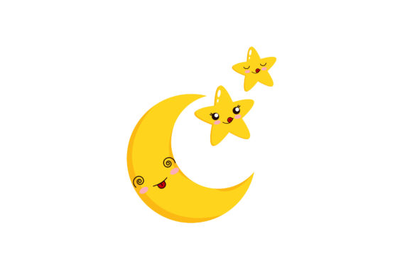 Kawaii Cute Moon and Star Illustrations: A Design Guide