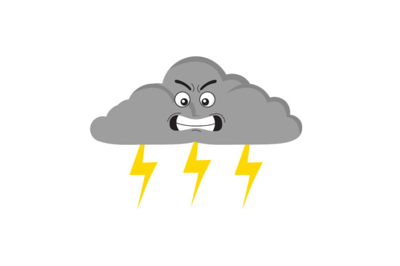 Kawaii Thunder Cloud Illustrations: Infuse Your Projects with Playful Charm