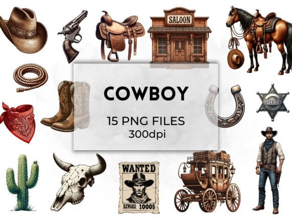 Saddle Up with Our Cowboy Clipart Illustrations Collection