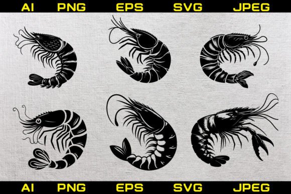 Shrimp Vector Silhouette Illustrations: A Deep Dive