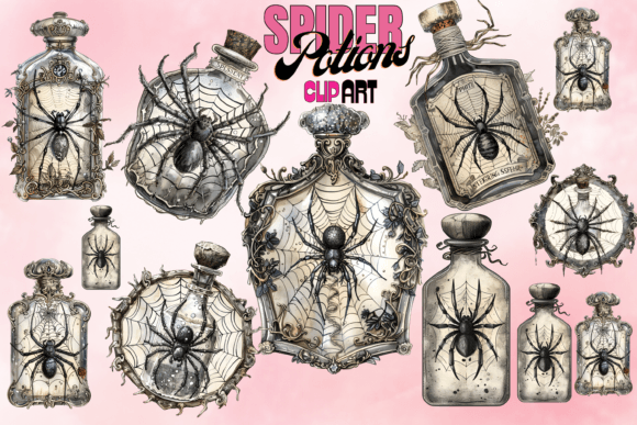 Spider Potions Illustrations: A Witch Label Art Guide