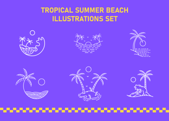 Tropical Summer Beach Illustrations Set: Your All-in-One Design Toolkit